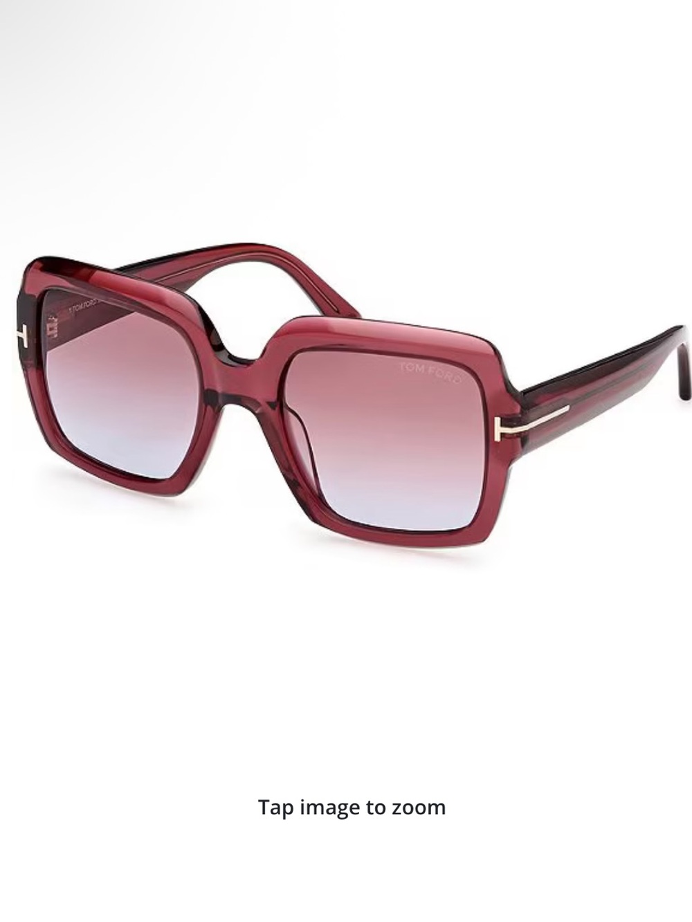 Tom Ford Burgundy Gradient Oversized Square Sunglasses